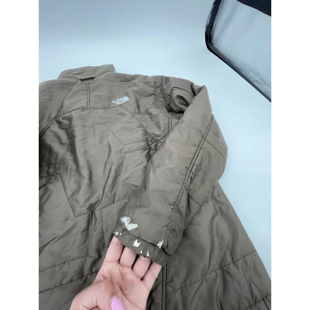 The North Face Prodigy Windbreaker Jacket Mens Medium Brown Micro Check Full Zip